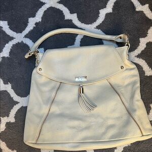 Onna Ehrlich Cream Shoulder Bag with Tassel
